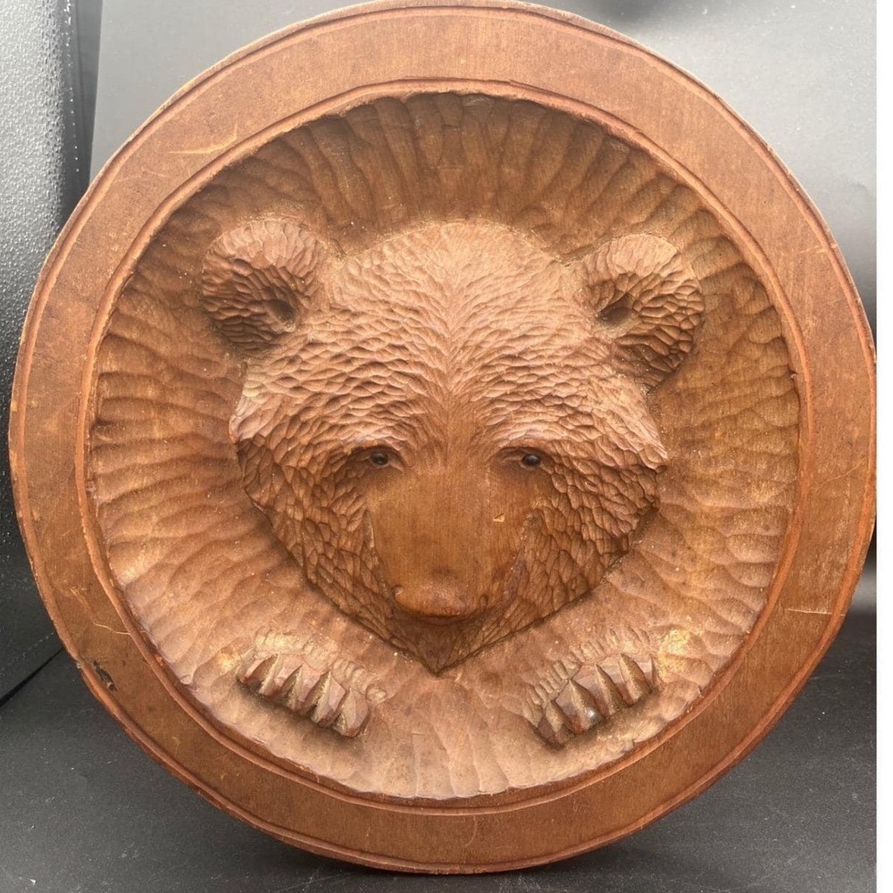 Vintage 1930s Ainu Folk Art Wood Carving Bear‎ Hokkaido Japan